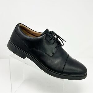 Clarks Unstructured Men's Black Leather Oxford Dress Lace-Up Shoes Size 12 W